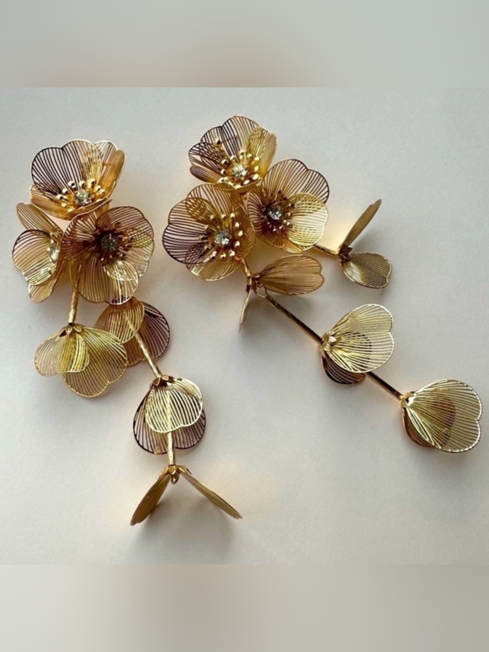 Floral Cascading Drop Earrings Famous Zara Kate Middleton Earrings